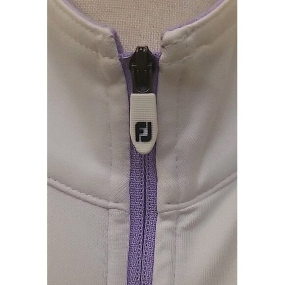 Footjoy Womens Full Zip Jacket White Purple Craguns Legacy New Pockets Wicking - Picture 2 of 14
